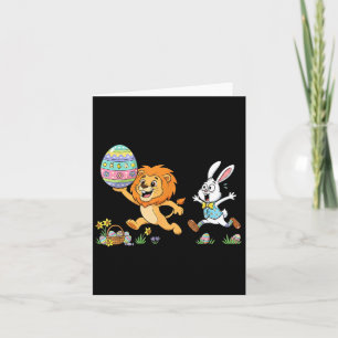 Funny Lion Bunny Easter Egg Kids Mens Womens Card