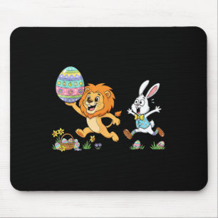 Funny Lion Bunny Easter Egg Kids Mens Womens Mouse Pad