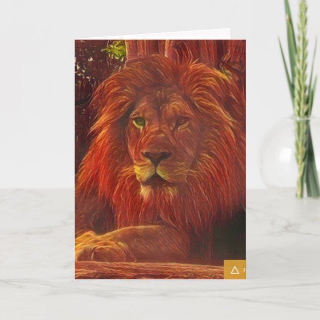 Funny Lion carte d'anniversaire (Devant)