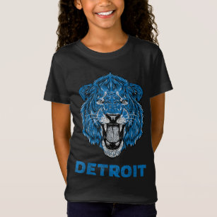 funny  lion face head detroit football T-shirt