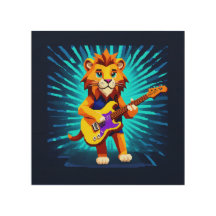 Funny Lion Playing Guitar