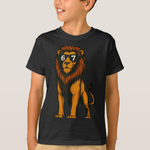 Funny Lion Sungles 67 Six Seven Meme  T-Shirt