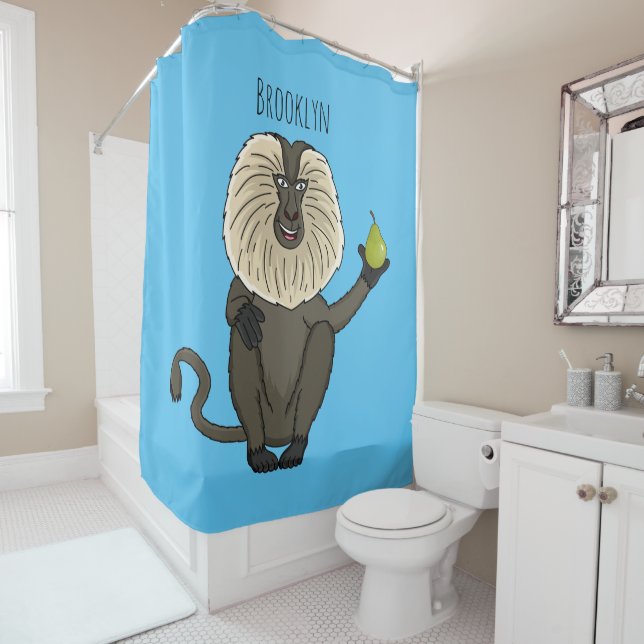 Funny lion tailed macaque monkey cartoon (In Situ)