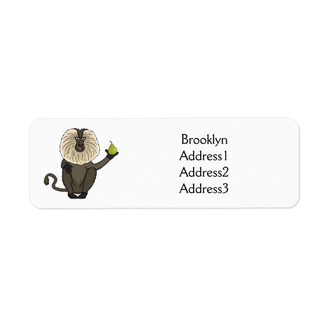 Funny lion tailed macaque monkey cartoon (Front)