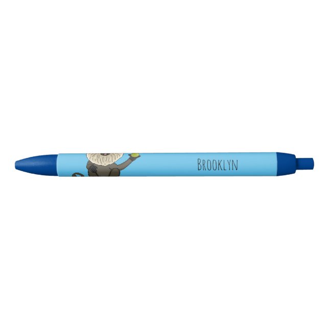 Funny lion tailed macaque monkey cartoon black ink pen (Front)