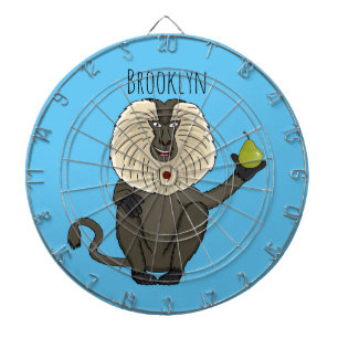 Funny lion tailed macaque monkey cartoon dartboard