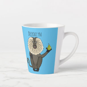 Funny lion tailed macaque monkey cartoon latte mug