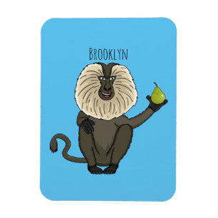 Funny lion tailed macaque monkey cartoon magnet