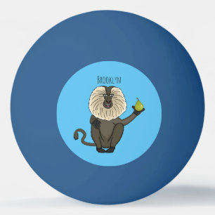 Funny lion tailed macaque monkey cartoon ping pong ball