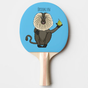 Funny lion tailed macaque monkey cartoon ping pong paddle