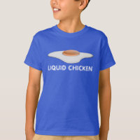 Funny liquid chicken with fried egg
