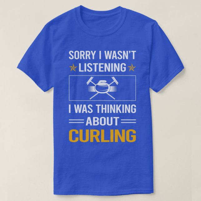 Funny Listening Curling T-Shirt (Design Front)