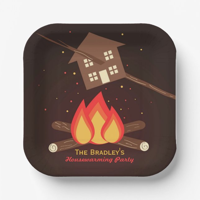 Funny Literal Housewarming Party Paper Plate (Front)