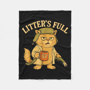 Funny Litter’s Full Cat Parody 67 Six Seven Meme  Fleece Blanket