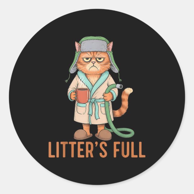 Funny Litter’s Full Cat Parody Cute Cat Lover Chri Classic Round Sticker (Front)
