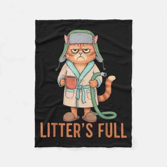 Funny Litter’s Full Cat Parody Cute Cat Lover Chri Fleece Blanket (Front)