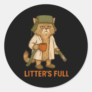 Funny Litter's Full Cat  Classic Round Sticker