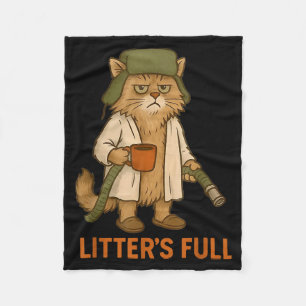 Funny Litter's Full Cat  Fleece Blanket