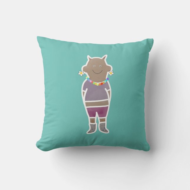 Funny little devil baby  throw pillow (Front)