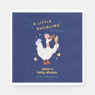 Funny Little Duckling Bath Rubber Duck Baby Shower Napkin