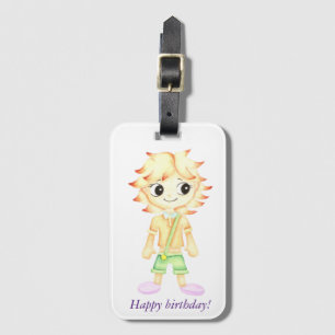 Funny little ginger boy luggage tag