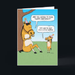 Funny Little Horse Birthday Card<br><div class="desc">Here's a cute and funny birthday card featuring a big horse asking a little horse if he's going to sing Happy Birthday. This is a new design of a very popular card I designed years ago. Thanks for choosing this original design by © Chuck Ingwersen. I post cartoons every day...</div>