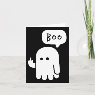 Funny Little Middle Fingers Cute Ghost Boojee Hall Card