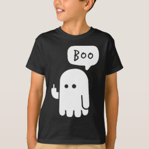 Funny Little Middle Fingers Cute Ghost Boojee Hall T-Shirt