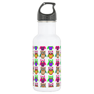 funny little owls 532 ml water bottle