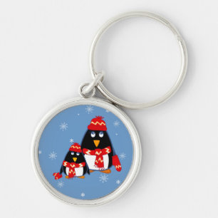 Funny Little Penguins Christmas Gift  Keychain