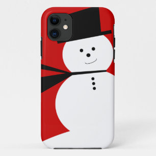 Funny Little Snowman with Elegant Top Hat iPhone 11 Case
