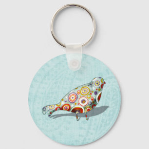 Funny Little Whimsical Bird Keychain