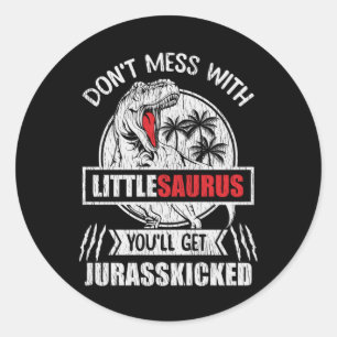 Funny Littlesaurus Dinosaur Gift For Kids Dino Classic Round Sticker