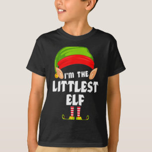 Funny Littlest Elf Matching Family Group Pj Christ T-Shirt