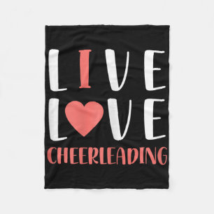 Funny Live Love Cheerleading Graphic Women Girls C Fleece Blanket