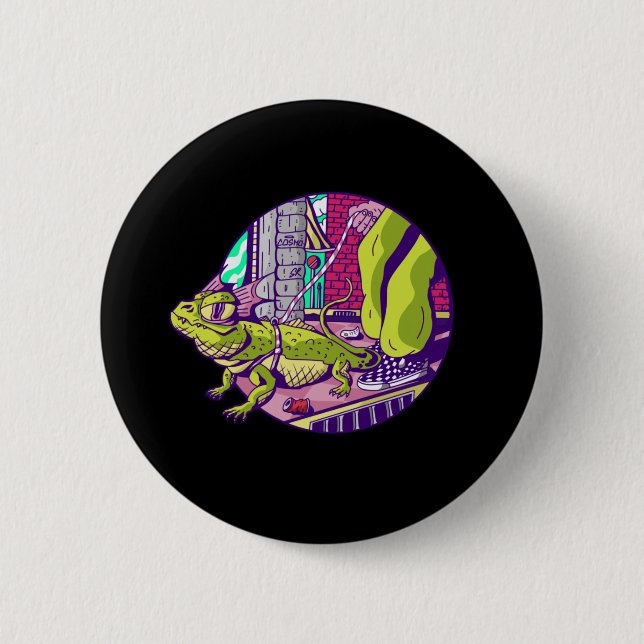 Funny Lizard  2 Inch Round Button (Front)