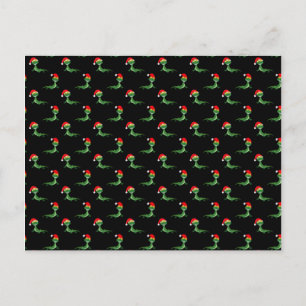 Funny Lizard Big Smile Face Merry Christmas Xmas Postcard