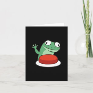 Funny Lizard Button Meme  Card