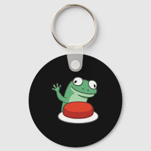 Funny Lizard Button Meme  Keychain