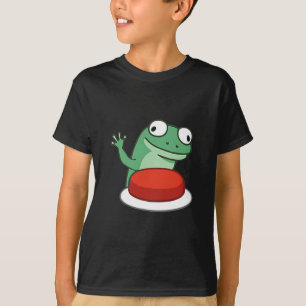 Funny Lizard Button Meme  T-Shirt