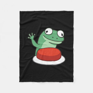 Funny Lizard Button Meme T-shirt.png  Fleece Blanket