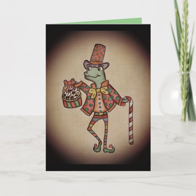 Funny Lizard Carte de Noël (Devant)