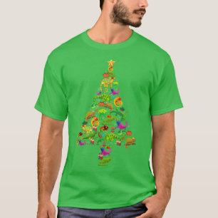 Funny Lizard Christmas Tree Lizard Xmas Women Men T-Shirt