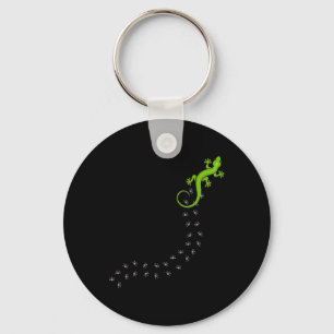Funny Lizard Climbing Foot Tracks Reptile Lover Keychain