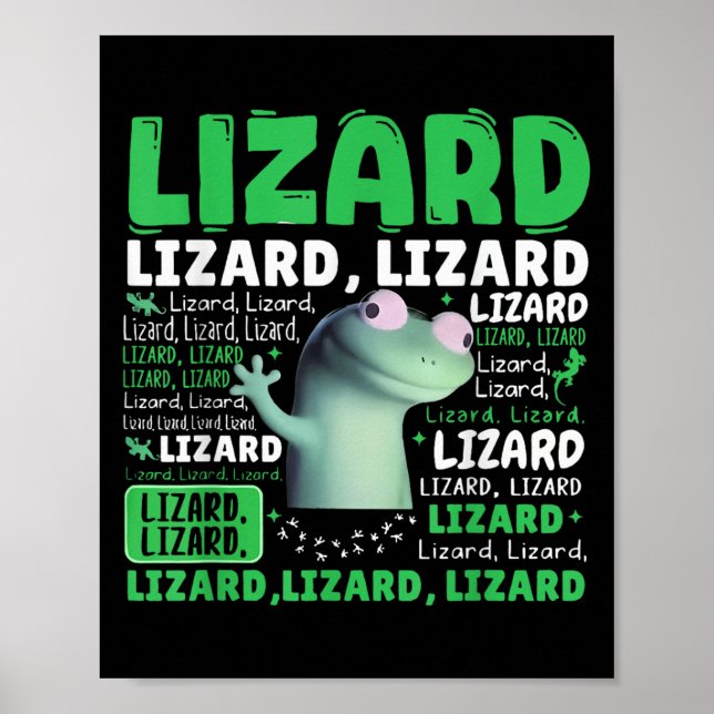 Funny Lizard Meme Animal Women Men _3  Poster (Front)