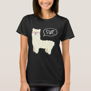 Funny Llama Alpaca Lover Sup Adorable Fluffy Anima T-Shirt