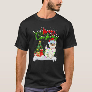 Funny Llama Animal Lover Xmas Lighting Llama Chris T-Shirt
