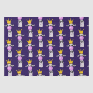 Funny Llama Blowing a Pink Bubble Pattern Tissue Paper