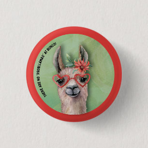 Funny Llama Bunco 1 Inch Round Button