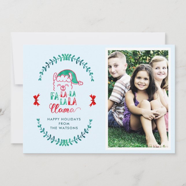 Funny Llama Christmas Saying Humour Photo Holiday (Front)